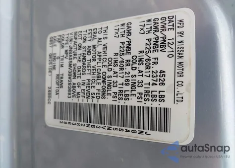 2011 Nissan Rogue Sv из США, поврежденный, VIN JN8AS5MV3BW283693